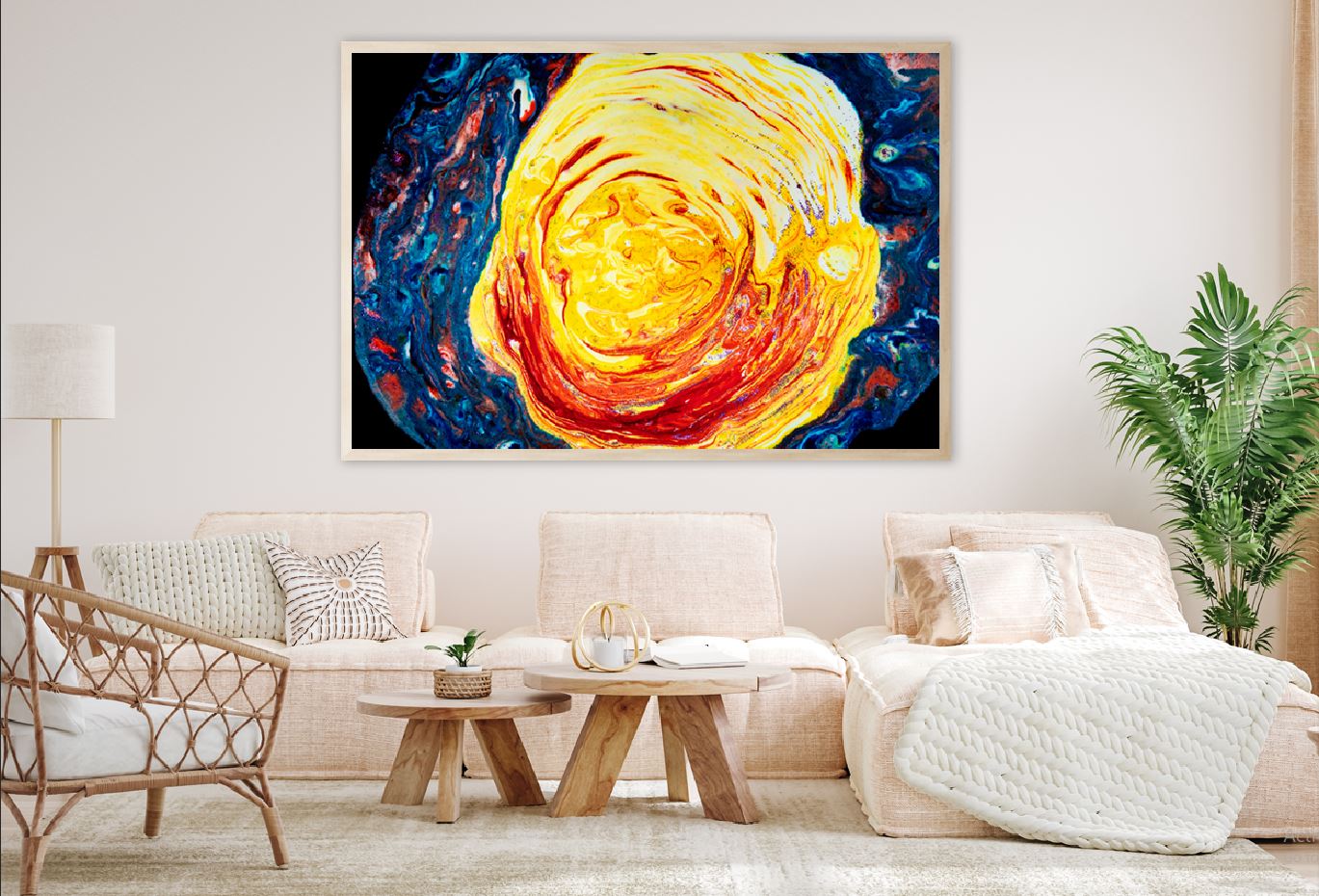 Red Yellow & Blue Acrylic Abstract Design Home Decor Premium Quality Poster Print Choose Your Sizes