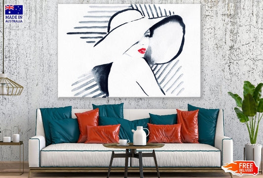 Fashion Woman in a Hat Abstract Watercolor Painting Print 100% Australian Made