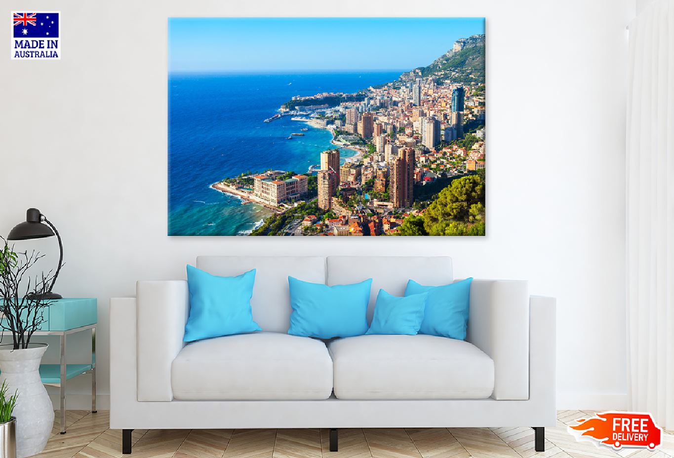 Monte Carlo City Aerial View Photograph Print 100% Australian Made