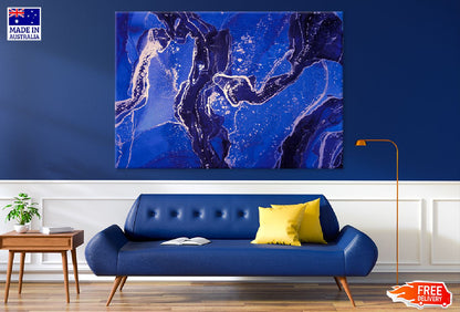 Black Purple Blue & Gold Abstract Design Print 100% Australian Made