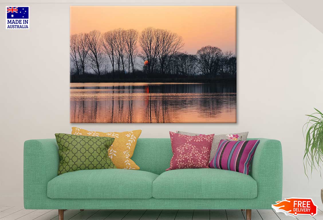 Lake & Trees Sunset Scenery Photograph Print 100% Australian Made