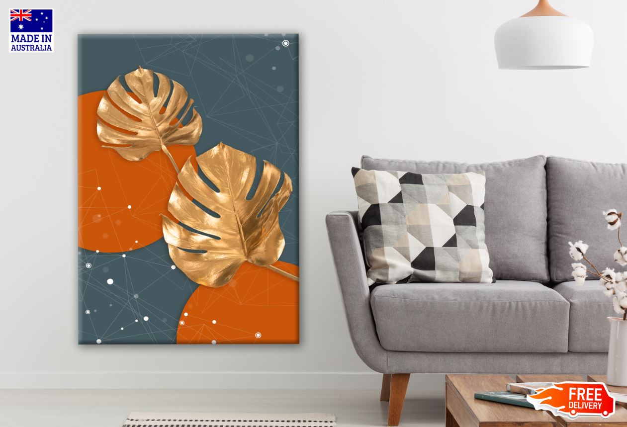 Golden Leaves Abstract Design Print 100% Australian Made