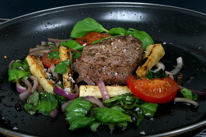 Steak Meat Meal on Pan Photograph Print 100% Australian Made