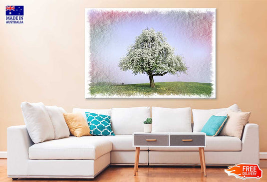 White Cherry Blossom Tree View Photograph Print 100% Australian Made