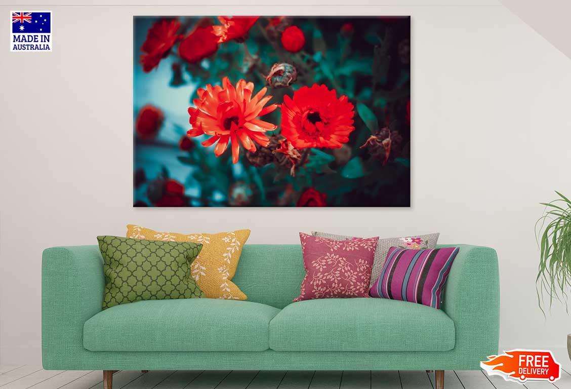 Orange Artificial Flowers View Photograph Print 100% Australian Made