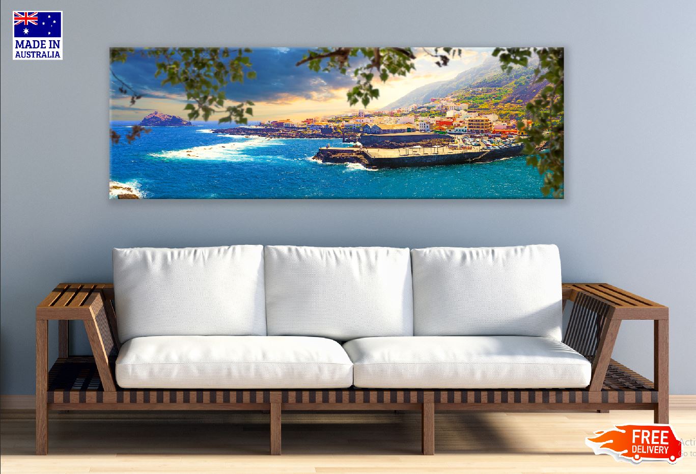 Panoramic Canvas Canary Island Beach View Photograph High Quality 100% Australian Made Wall Canvas Print Ready to Hang