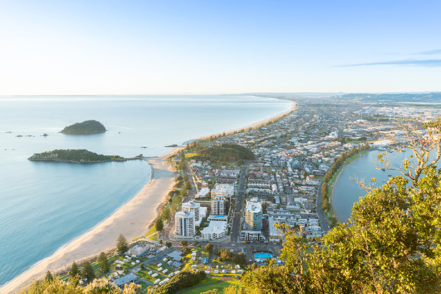 Mount Maunganui Beach & City View Photograph Print 100% Australian Made