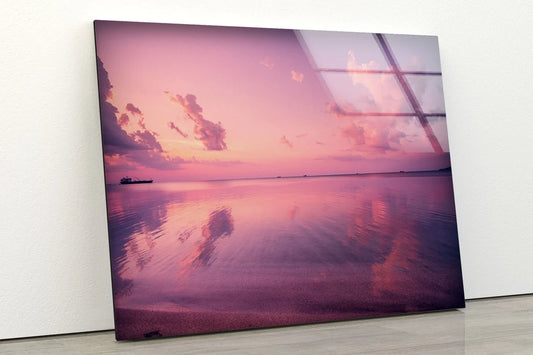 Sunset Lake Scenery Photograph Acrylic Glass Print Tempered Glass Wall Art 100% Made in Australia Ready to Hang