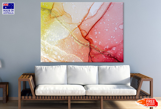 Pink Yellow & Gold Abstract Art Print 100% Australian Made