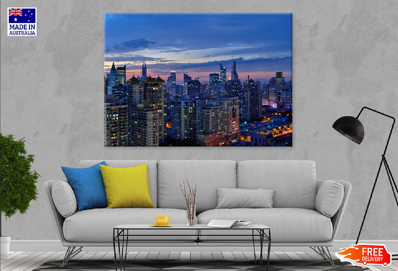 Shanghai City Night Photograph Print 100% Australian Made