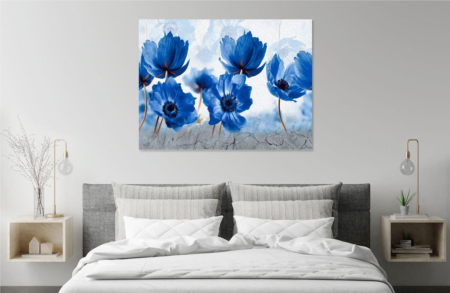 Blue flowers Stunning Painting Print 100% Australian Made