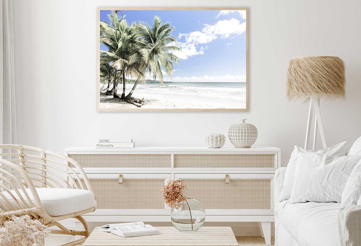 Palm Trees Near Sea Scenery View Photograph Home Decor Premium Quality Poster Print Choose Your Sizes