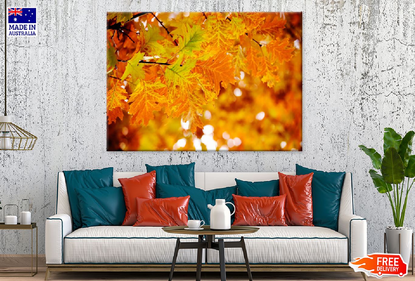 Autumn Tree Leaves Branch View Photograph Print 100% Australian Made