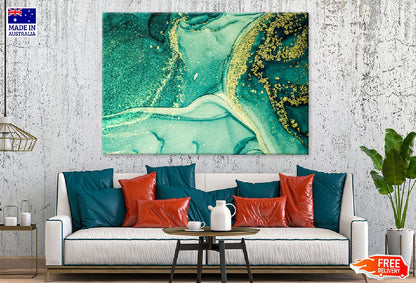 Green & Gold Splash Abstract Design Print 100% Australian Made