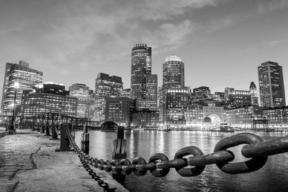 Fan Pier Park View B&W Photograph Print 100% Australian Made