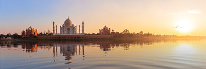 Panoramic Canvas Taj Mahal Sky Sunset Photograph High Quality 100% Australian Made Wall Canvas Print Ready to Hang