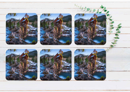 Powerhouse Crystal Mill in Colorado Coasters Wood & Rubber - Set of 6 Coasters