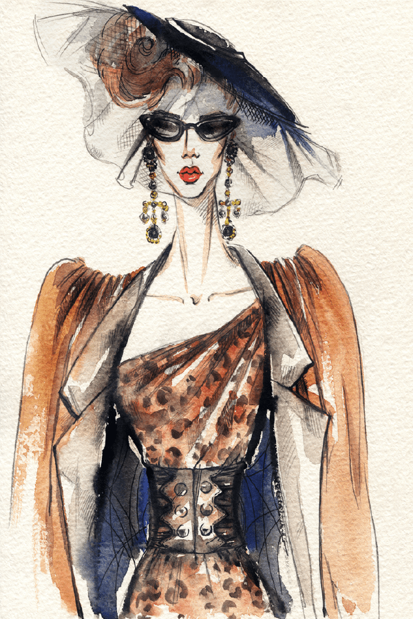 Fashion Woman Painted Illustration Print 100% Australian Made