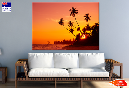 Plam Trees & Sea Sunset View Photograph Print 100% Australian Made