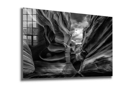 Grand Canyon B&W View Print Tempered Glass Wall Art 100% Made in Australia Ready to Hang