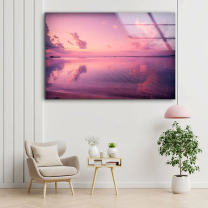 Sunset Lake Scenery Photograph Acrylic Glass Print Tempered Glass Wall Art 100% Made in Australia Ready to Hang