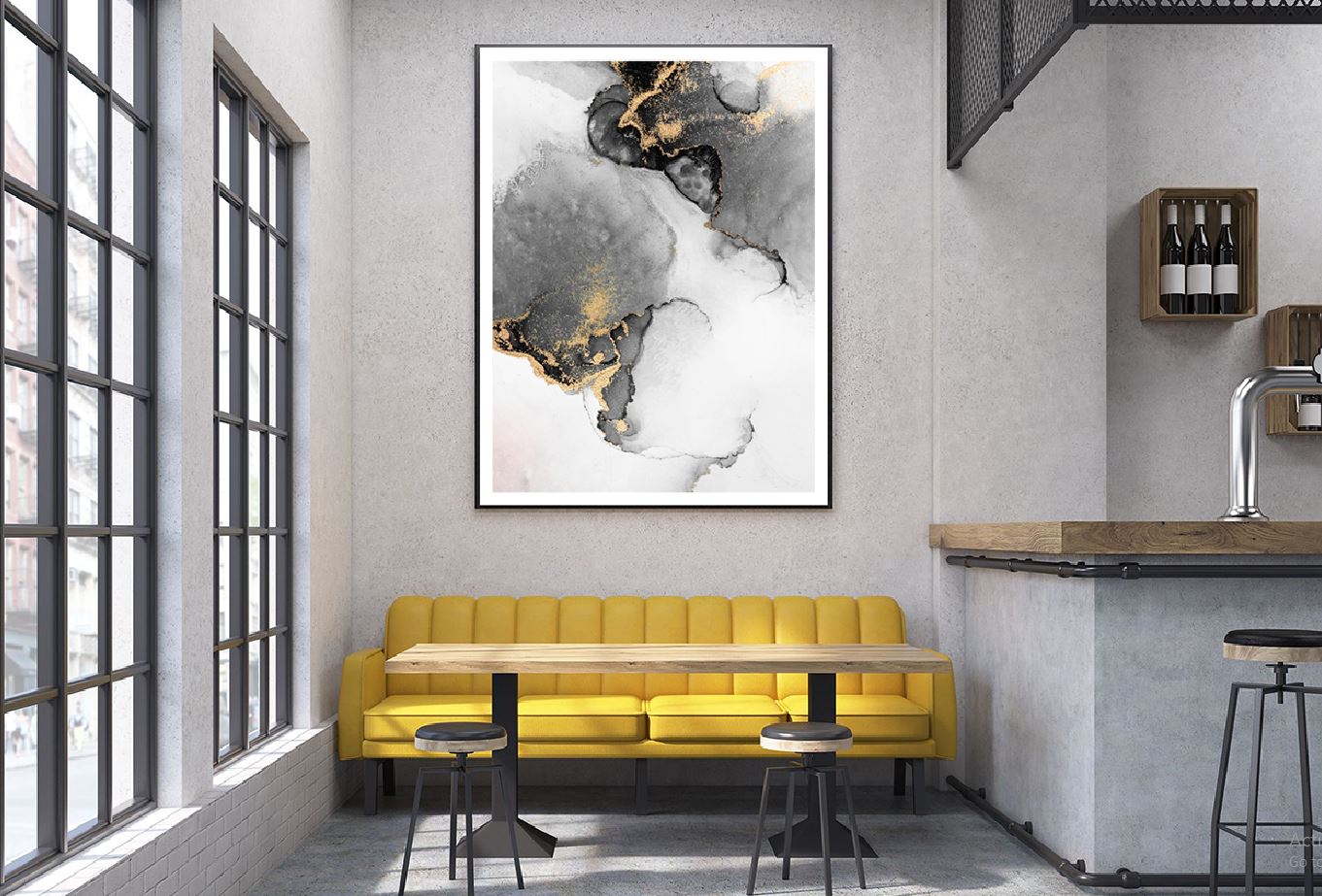 Black Gold Marble Abstract Design Home Decor Premium Quality Poster Print Choose Your Sizes