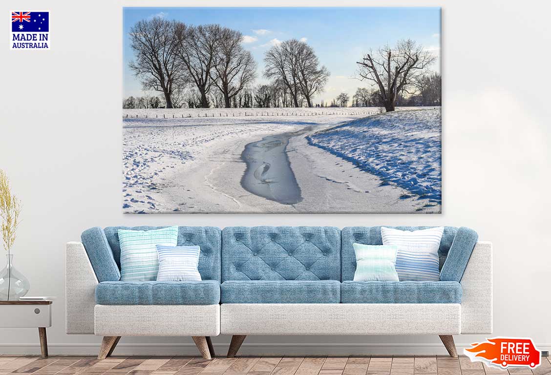 Trees & Snow Covered Ground Photograph Print 100% Australian Made