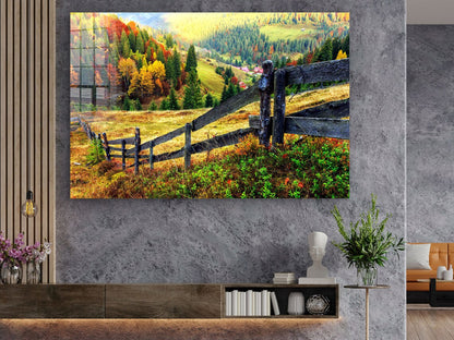 Woodland Autumn Forest Print Tempered Glass Wall Art 100% Made in Australia Ready to Hang