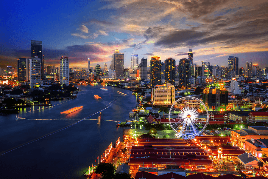 Bangkok Cityscape Night View Print 100% Australian Made