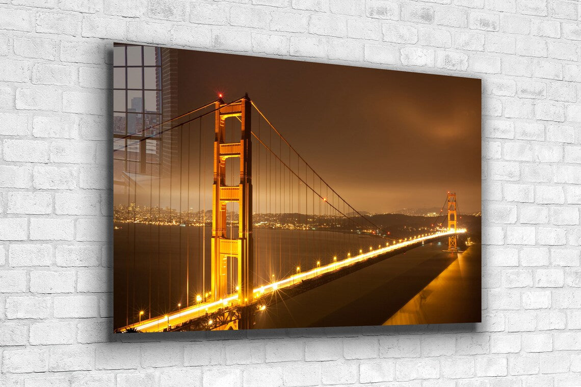 Golden Gate Bridge Print Tempered Glass Wall Art 100% Made in Australia Ready to Hang