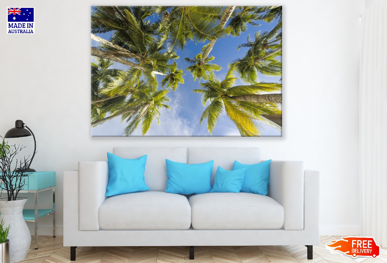 Palm Trees & Blue Sky Photograph Print 100% Australian Made