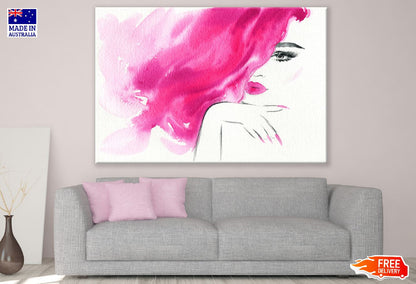 Woman with Pink Hair Fashion Watercolor Painting Print 100% Australian Made