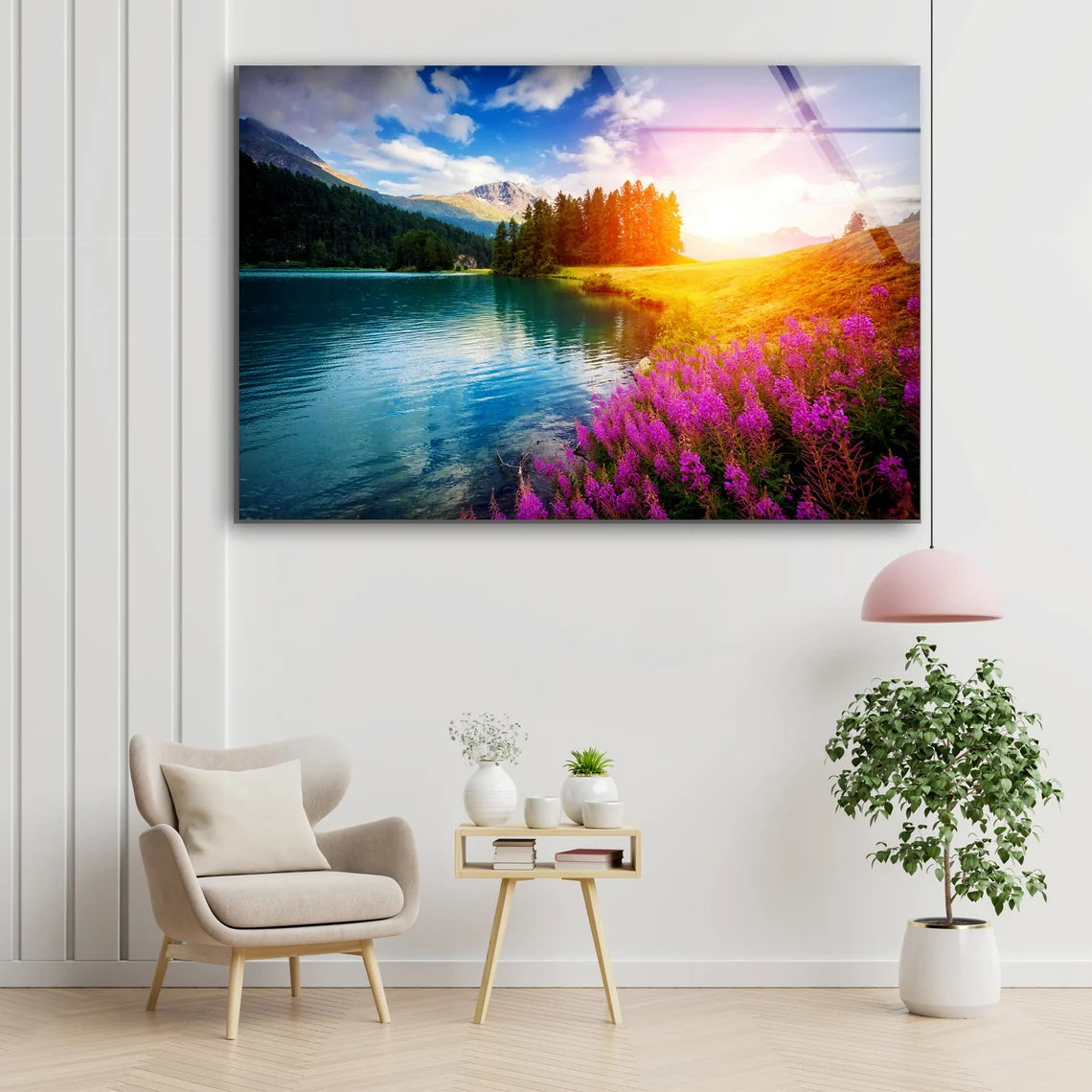 Lake Forest & Flowers Photograph Acrylic Glass Print Tempered Glass Wall Art 100% Made in Australia Ready to Hang