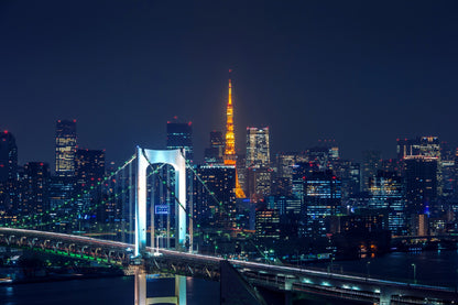 Tokyo Cityscape Night View Photograph Japan Print 100% Australian Made