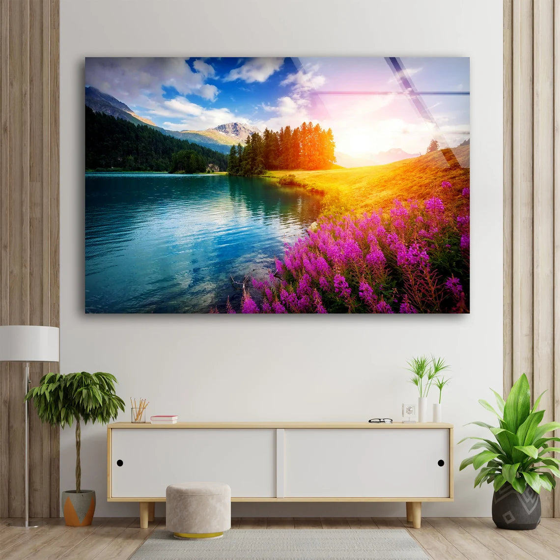 Lake Forest & Flowers Photograph Acrylic Glass Print Tempered Glass Wall Art 100% Made in Australia Ready to Hang