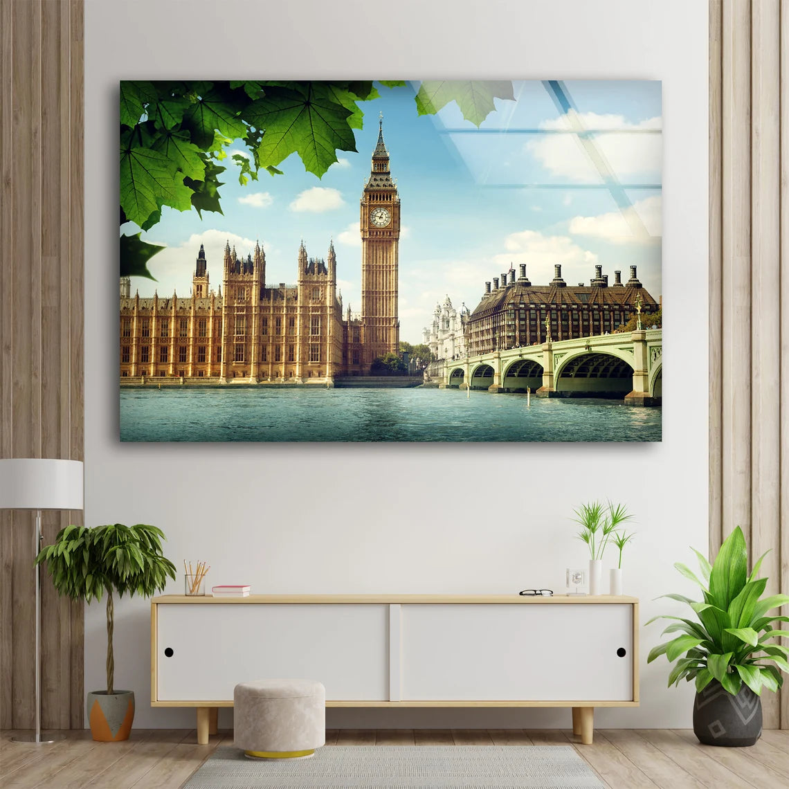 Big Ben Tower & Bridge in UK Photograph Acrylic Glass Print Tempered Glass Wall Art 100% Made in Australia Ready to Hang