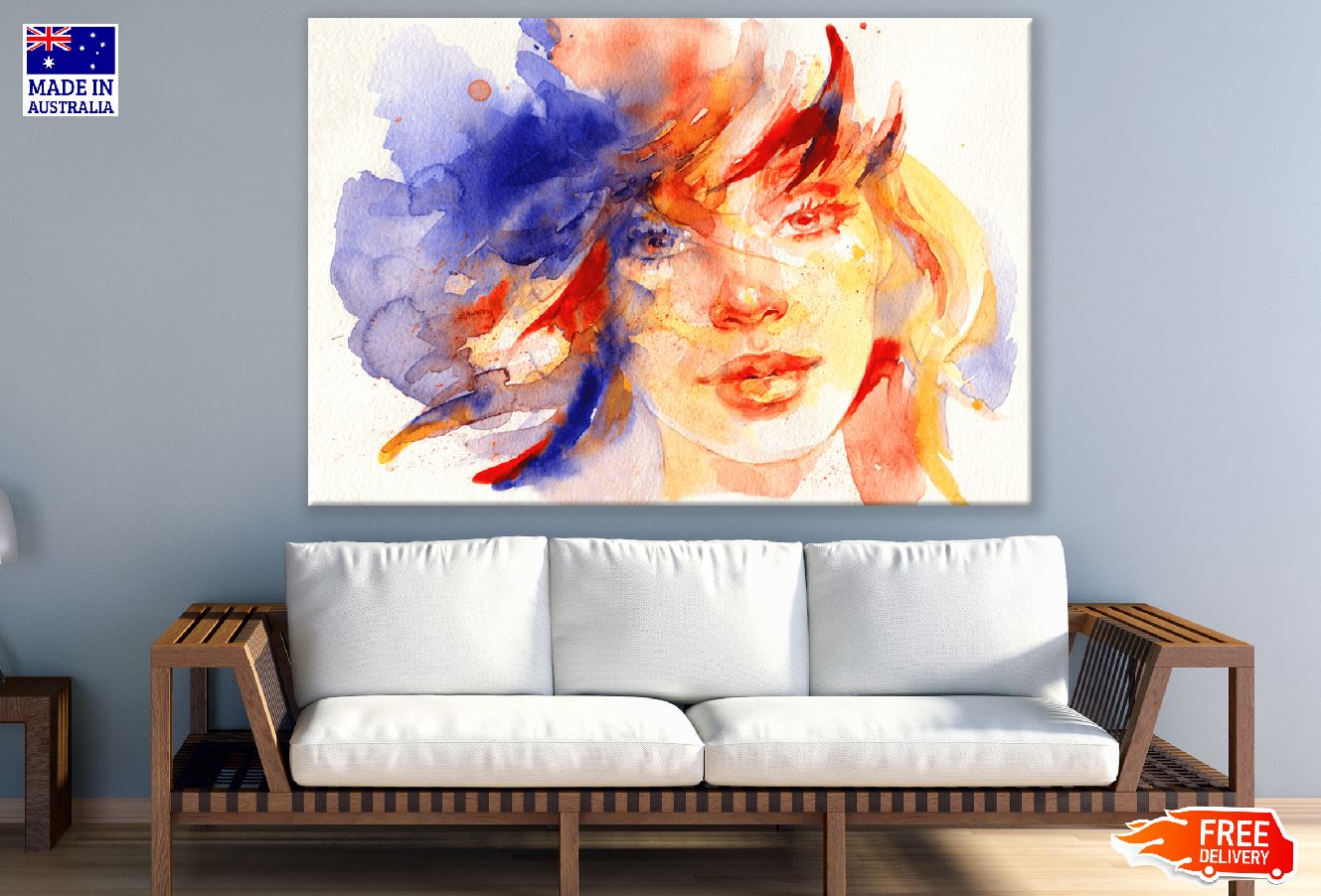 Redhead Girl Abstract Watercolor Painting Print 100% Australian Made