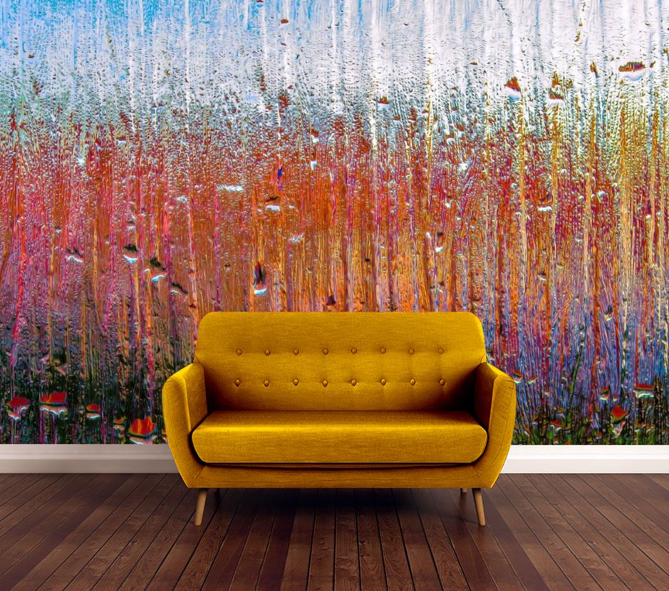 Wallpaper Murals Peel and Stick Removable Rain Drops on Glass High Quality