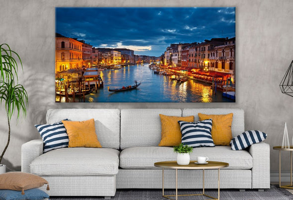 Venice Italy River Sunset View Print 100% Australian Made