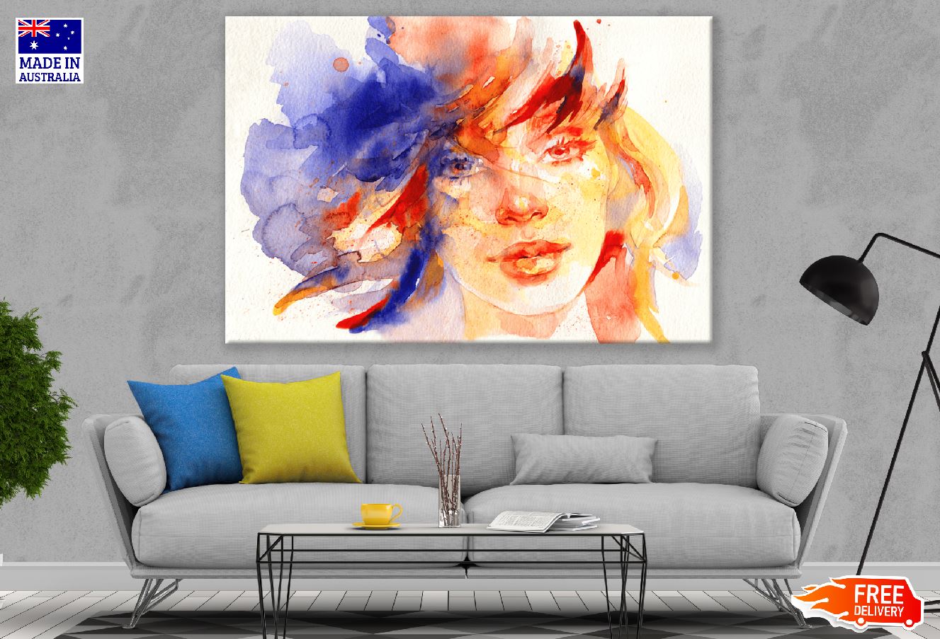 Redhead Girl Abstract Watercolor Painting Print 100% Australian Made