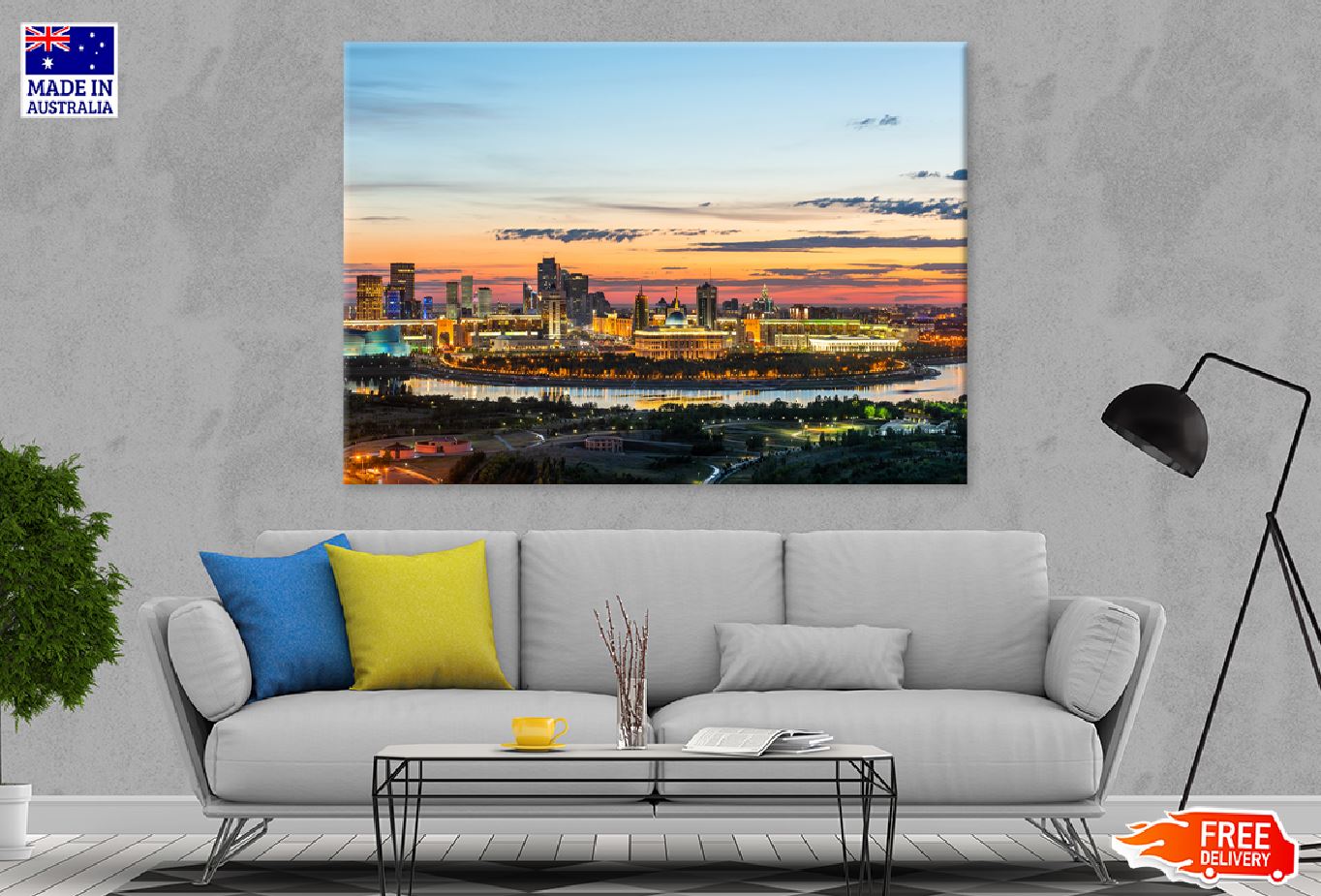 Nur Sultan City Sunset View Photograph Print 100% Australian Made