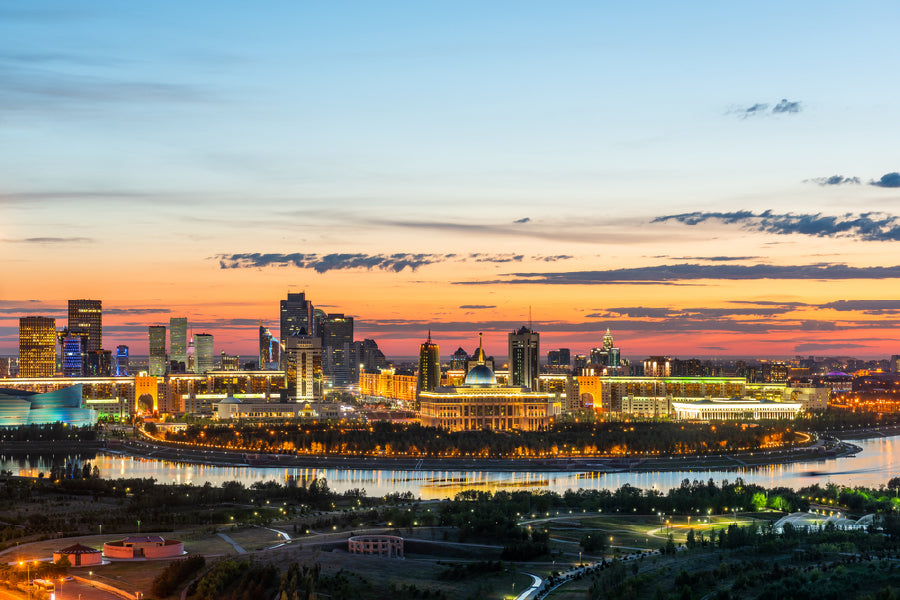 Nur Sultan City Sunset View Photograph Print 100% Australian Made