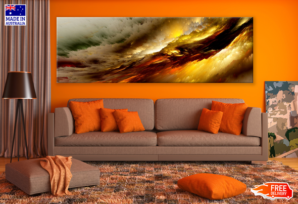 Panoramic Canvas Colourful Abstract Cloudy Design High Quality 100% Australian made wall Canvas Print ready to hang