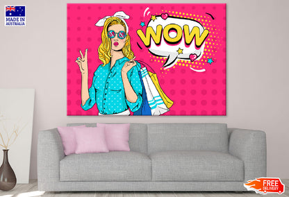 Wow Quote & Fashion Girl Vector Print 100% Australian Made