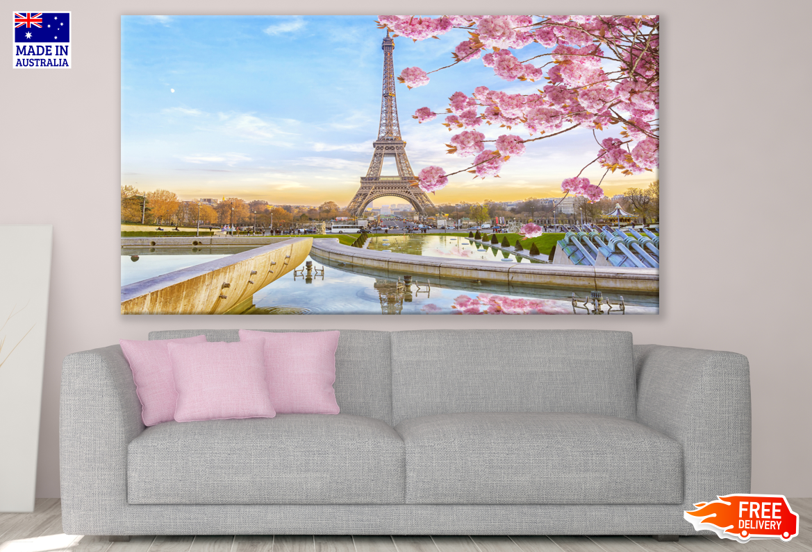 Eiffel Tower & Cherry Blossom Tree Photograph Print 100% Australian Made