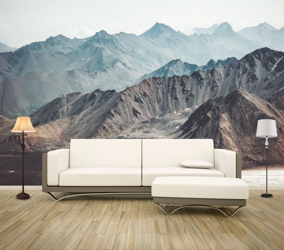 Wallpaper Murals Peel and Stick Removable Mountain Range Scenery High Quality