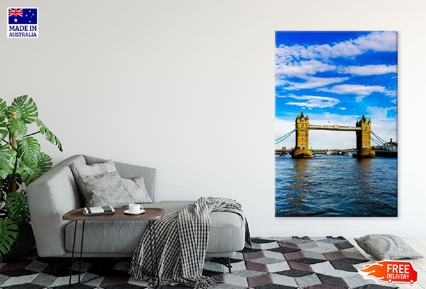 Tower Bridge with Blue Sky View Photograph Print 100% Australian Made