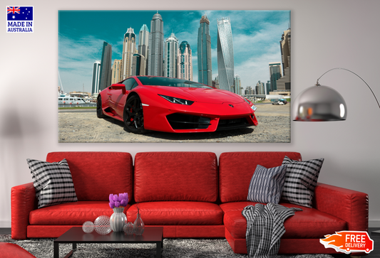 Lamborghini & Dubai City Photograph Print 100% Australian Made