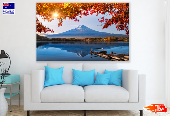 Mount Fuji, Lake & Autumn Tree Photograph Print 100% Australian Made