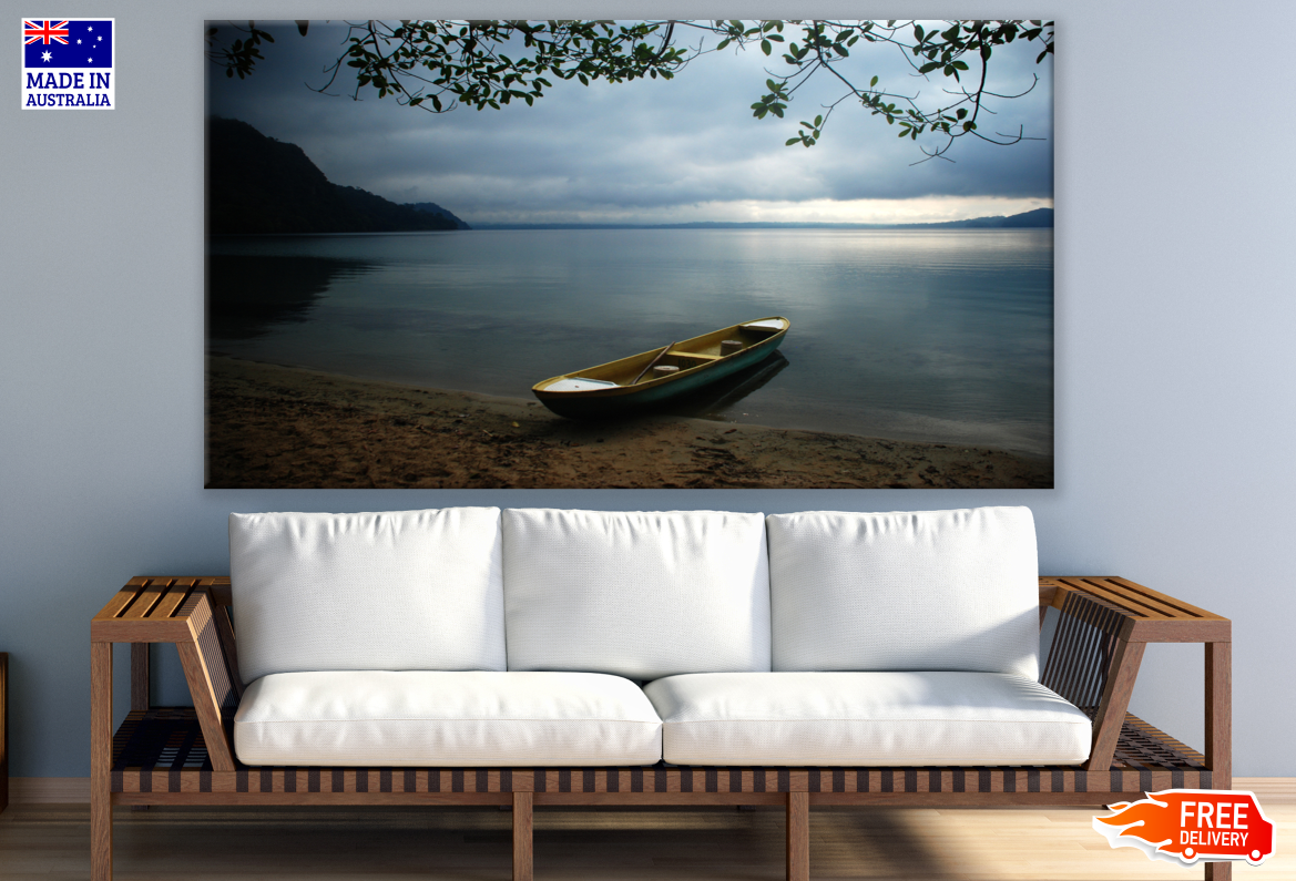 Silent Sea Boat on Shore Photograph Print 100% Australian Made